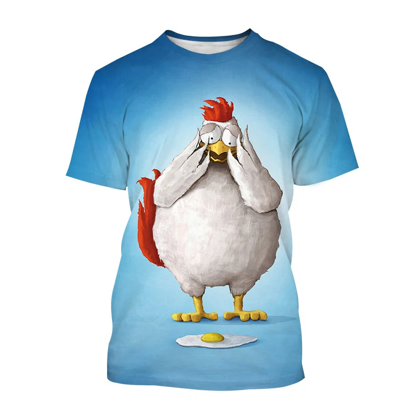 

Summer New Fashion Funny Chicken 3d Printed T-shirt Funny Cool Chicken T-shirt Unisex Fashion Graphic Short-sleeved T-shirt Top