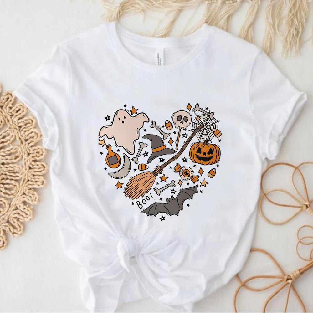 

Love Halloween T Shirt Cute Love Halloween T-shirt Halloween Doodles Tee Ghost Tshirt Skull Tops Unisex Short Sleeve Tops