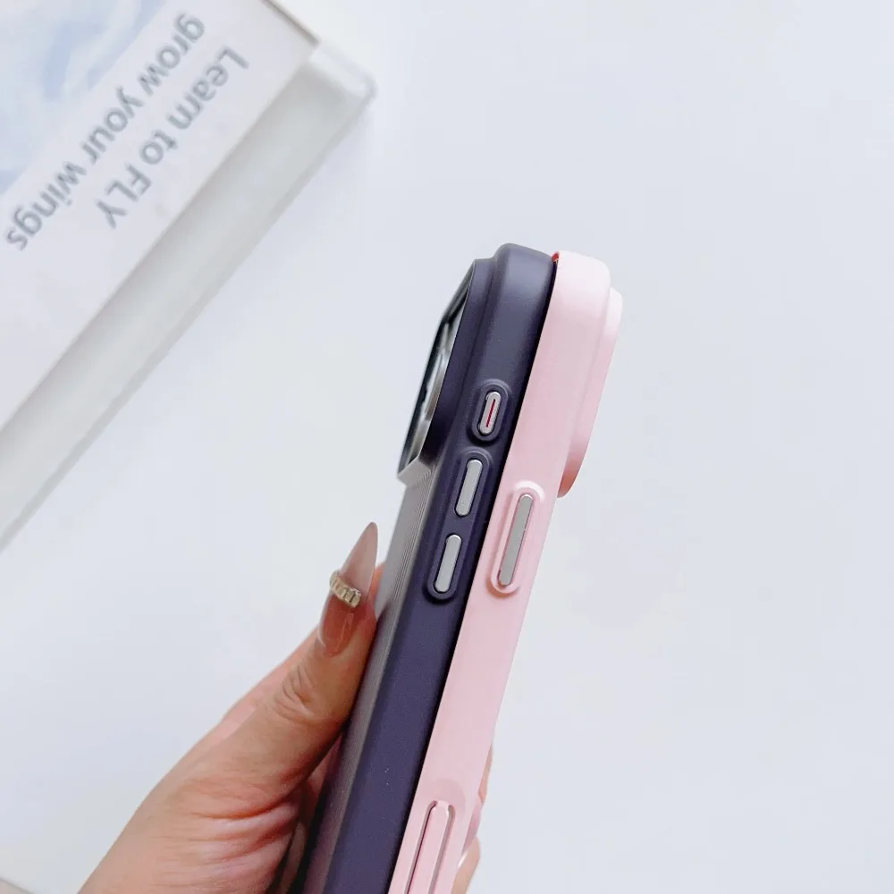 Slim Matte Striped Minimalist Luxury Phone Case with Wireless Charging & Shockproof Protection