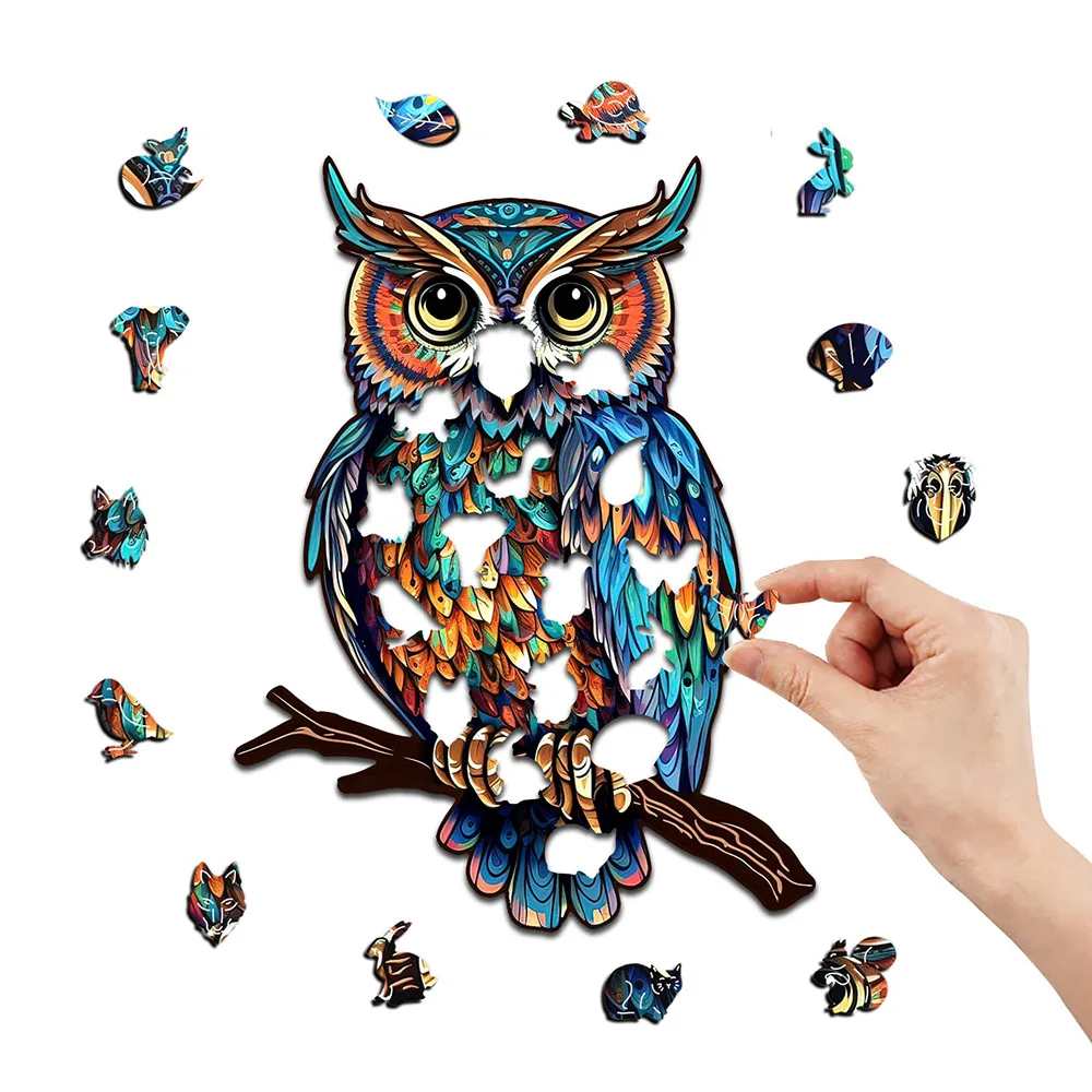 Jigsaw Puzzle Owl 3D Wooden Kids Toys Decorations High Difficulty jigsaw puzzles wooden jigsaw puzzles wooden puzzle toys