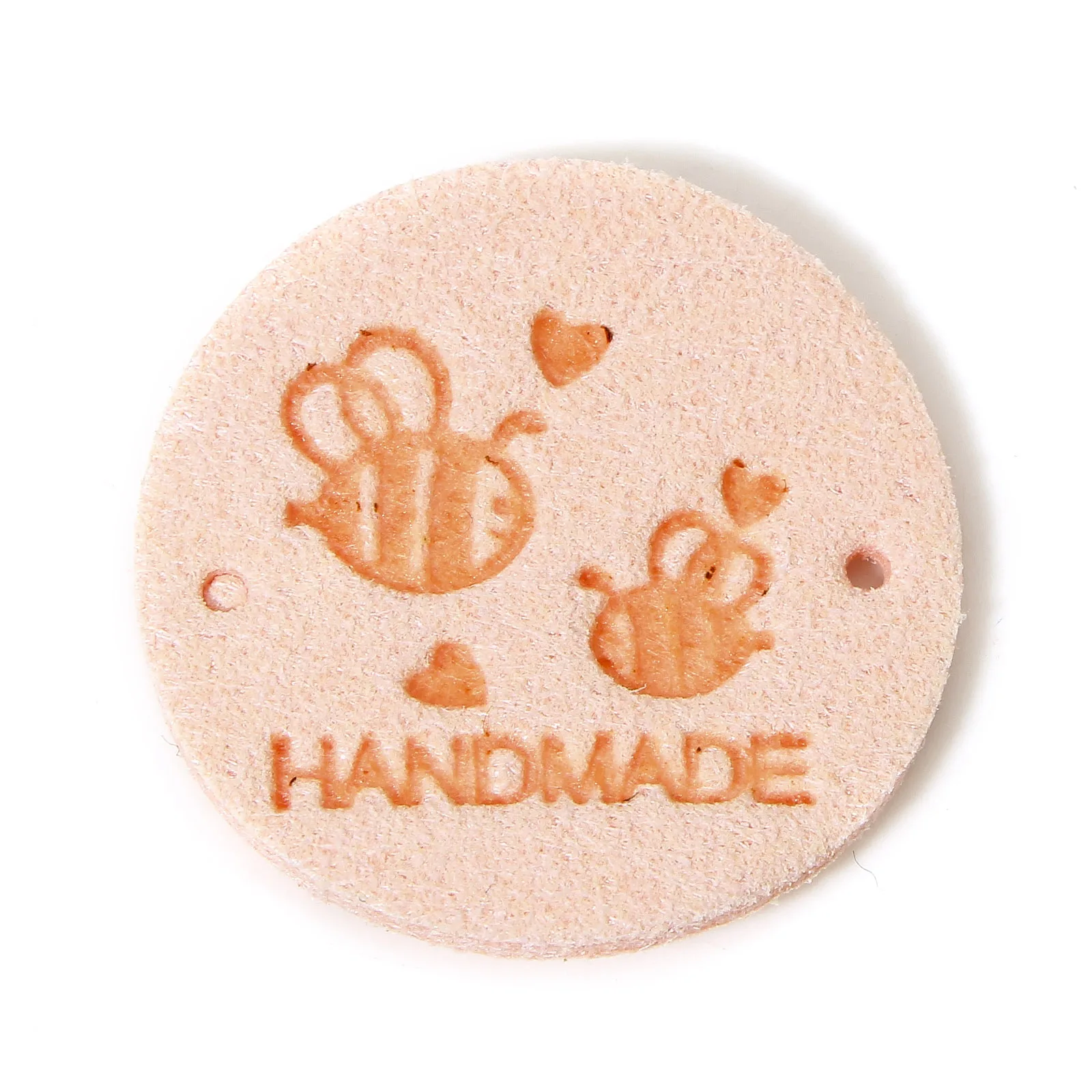 20 PCs PU Label Tag For Clothing Round Multicolor Bee Pattern 