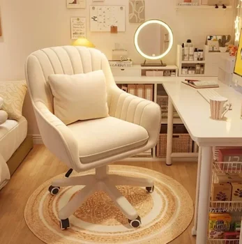 Modern Velvet Home Office Chair Mid-Back Computer Task Chair with Swivel Height Adjustment Tufted Upholstered Office Task Chair