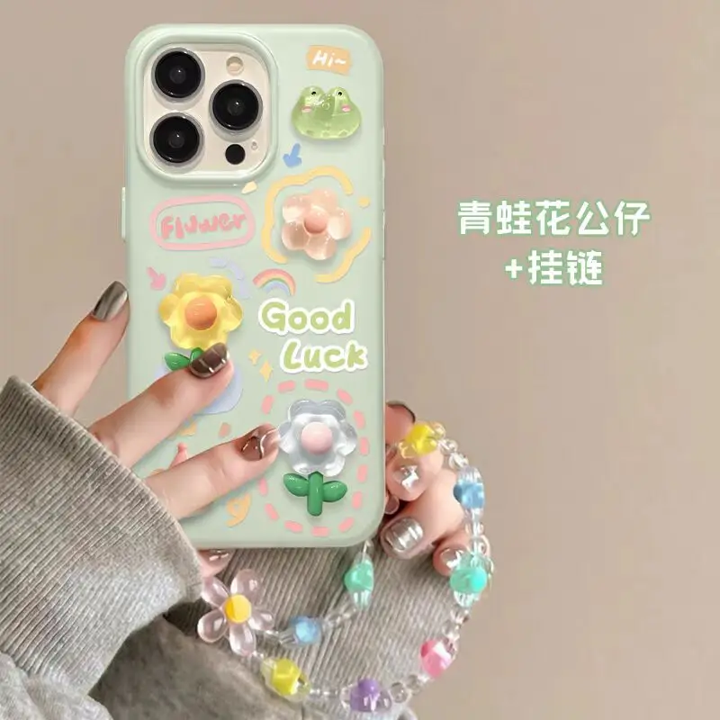 Floral Hanging Phone Chain Case with Enhanced Protection