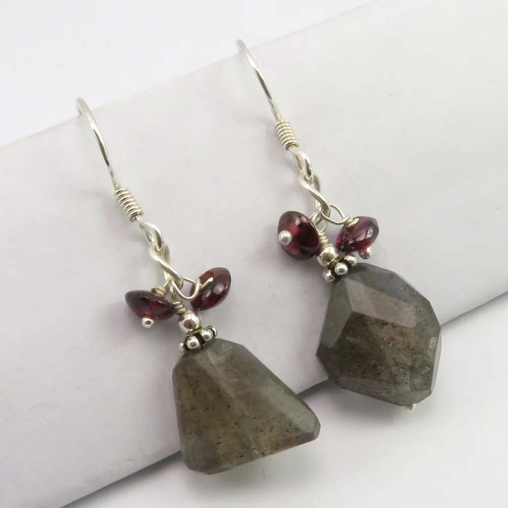 

Semi-precious Stone Beaded French Wire Earrings 1.4"
