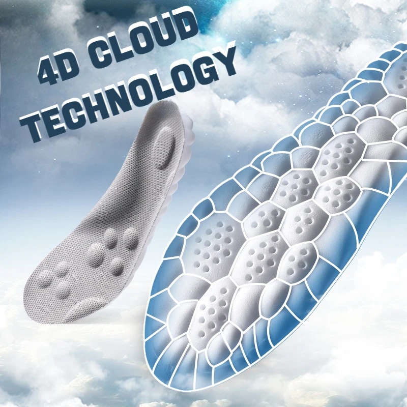 1Pair 4D Soft Plantar Fasciitis Insole Shoes Insoles for Feet Arch Support Orthopedic Inserts Sports Shock Absorption_voghion.com