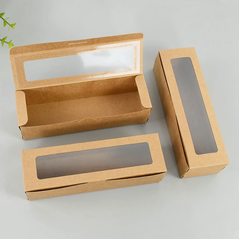 5 Stücke Weiß Kraftpapier Schokolade Macaron Boxen Mit Fenster Kleine Kuchen Verpackung Box Geburtstag Hochzeit Party Geschenkboxen Liefert