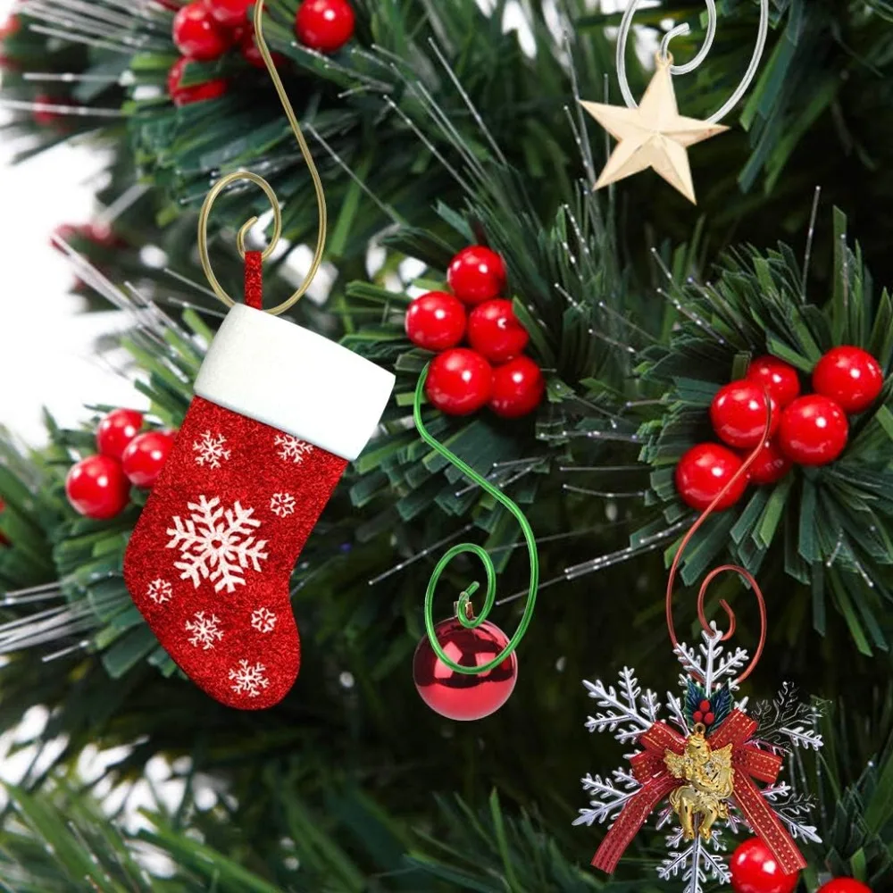 50/10Pcs Christmas Ornament Hooks Metal S-Shaped Hooks Hanger Christmas Ball Hanging Pendant For Home Tree Decorations christmas decorations