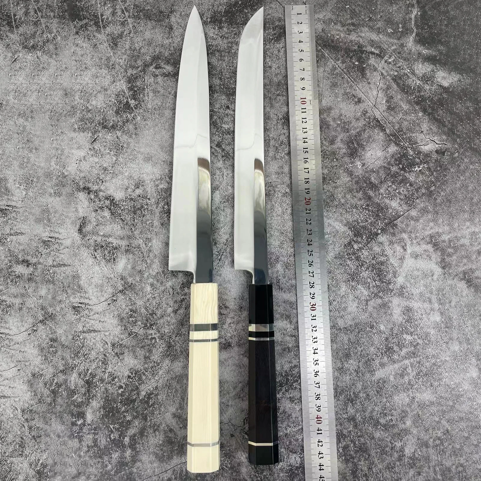 

11 Inch Sashimi Knife 10Cr15MoV Steel Single-Edged Blade Cutter Ham Sushi Cleaver Fish Sakimaru Yanagiba Handmade Kitchen Knives