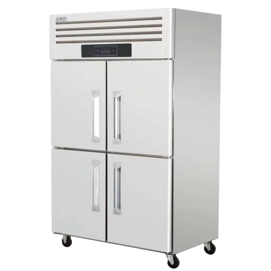 Luxury 4 Doors Deep Stainless Steel Kitchen Freezer Commercial Vertical Refrigerator Refrigeration Equipment