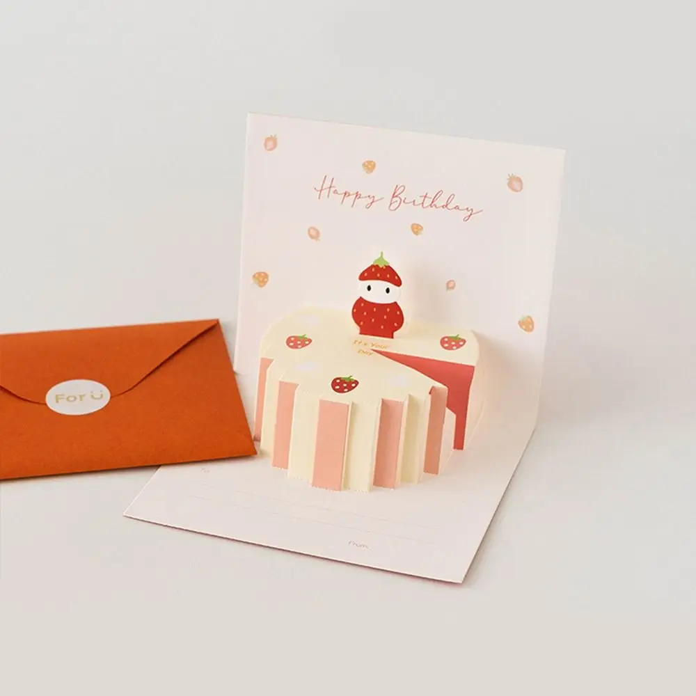 Birthday Greeting Cards 3D Folding Pop-Up Thank You Invitation Blessing