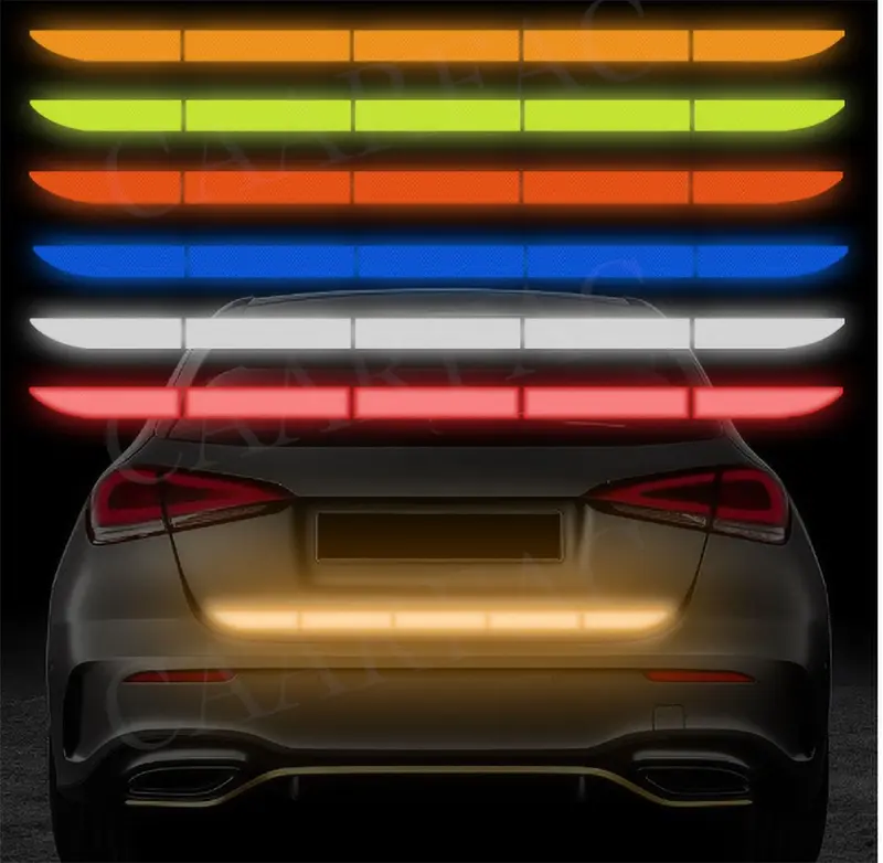 Car Sticker Reflective Warning Safety Tape Anti Collision Warning Reflective Stickers Automobile Trunk Reflectante Accessories - Image 6