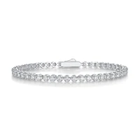 JIU ZUAN 1.92CT D Color Moissanite Tennis Bracelet Pass Diamond Tester GRA 18K White Gold Plated 925 Silver for Women