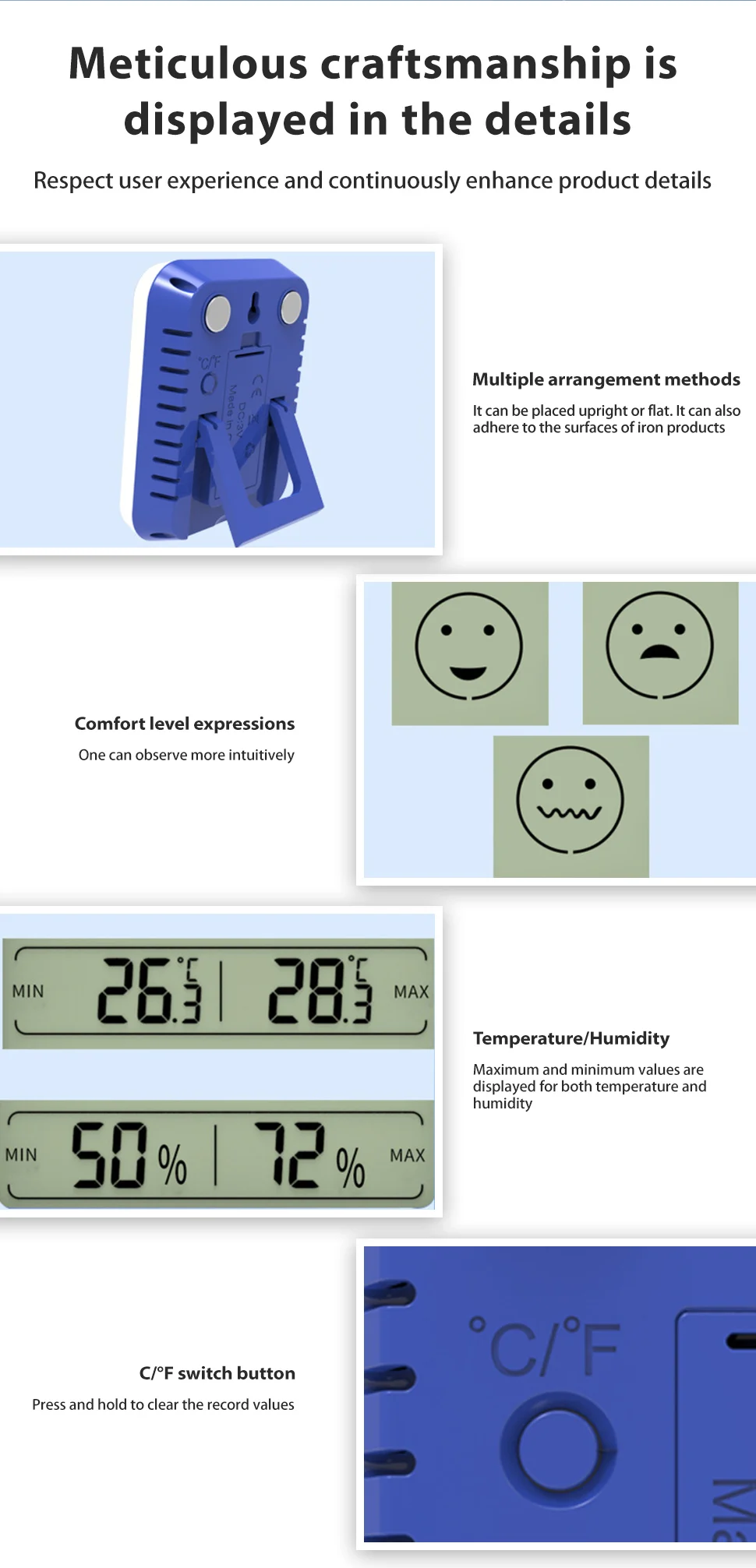 DTH-159 Temperature and Humidity Digital Temperature and Humidity Household thermometer hygrometer temperature and humidity meter hygrometer thermometer