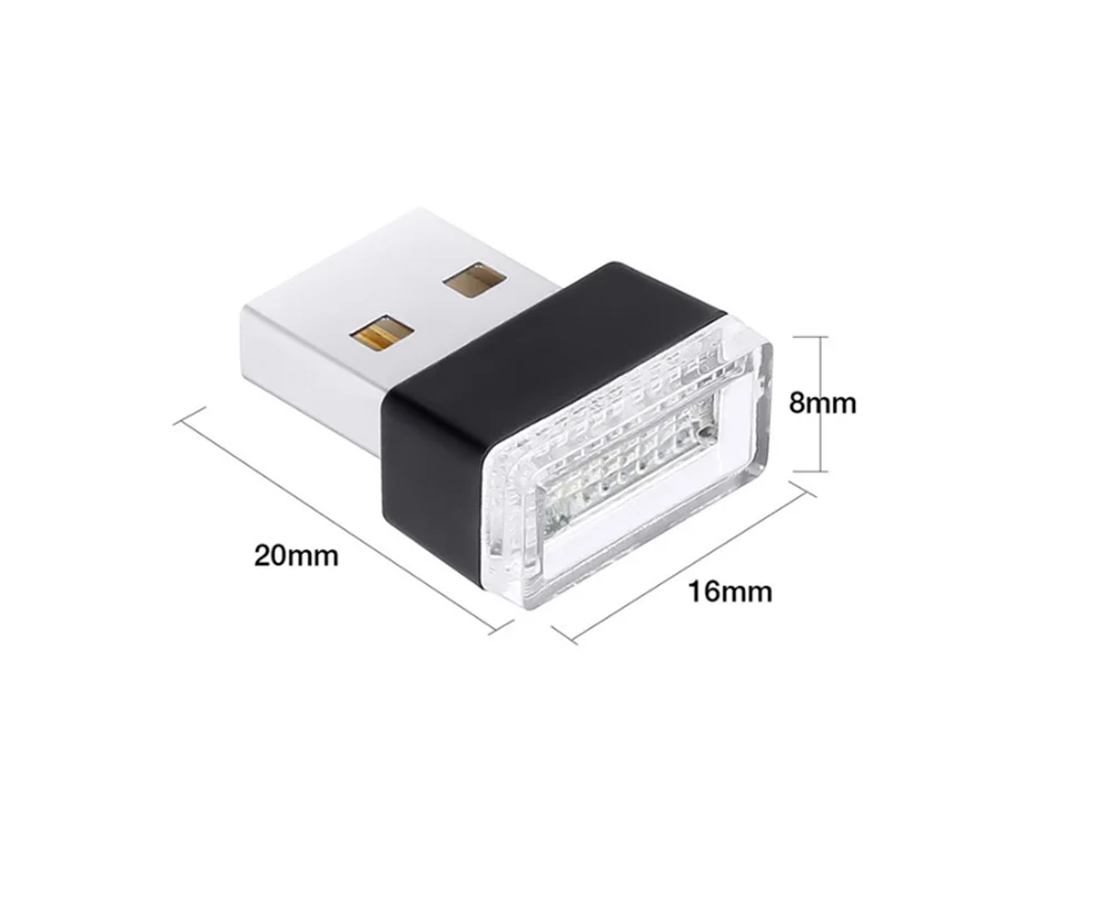 Compact Car Interior USB LED Ambient Light - Decorative Auto Accessory