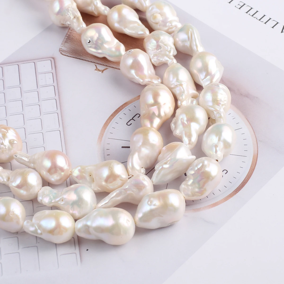 Natural Pearl Big Baroque Exquisite Shape Elegant Appearance for DIY Jewelry Making Handmade Bracelet Necklace Length 36cm