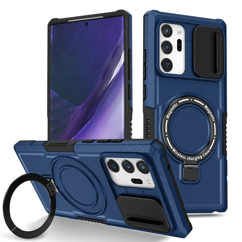 Luxury Magnetic Wireless Charging Case with Ring Holder