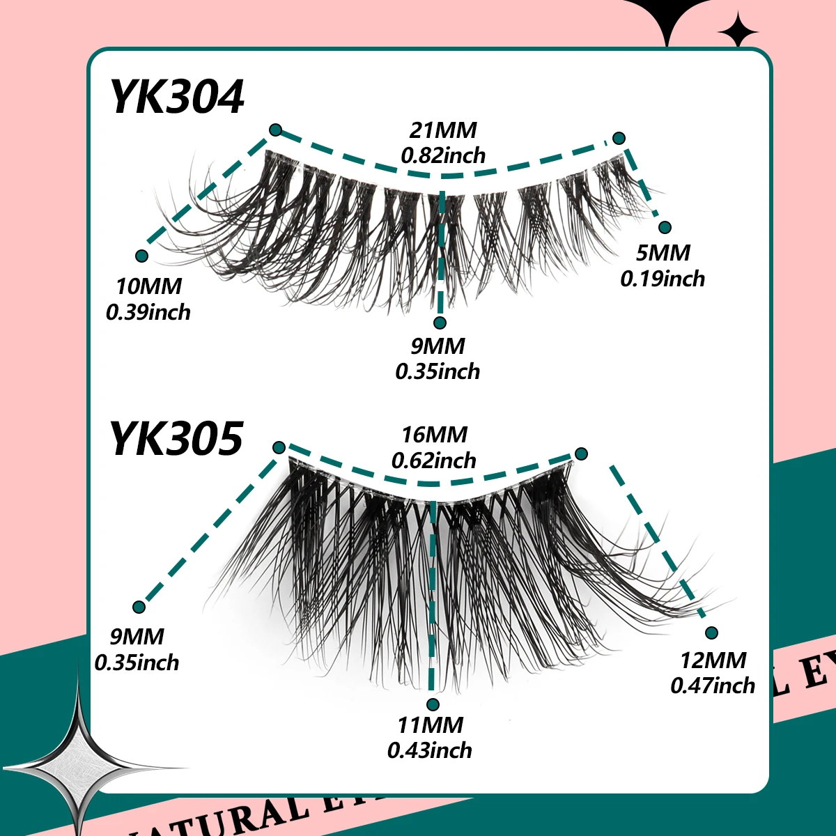 YSDO Cat Eye Lashes Natural Half Eyelashes Soft Wispy Clear Band Lashes With Winged Ends For Extended Eye Look Makeup False Lash