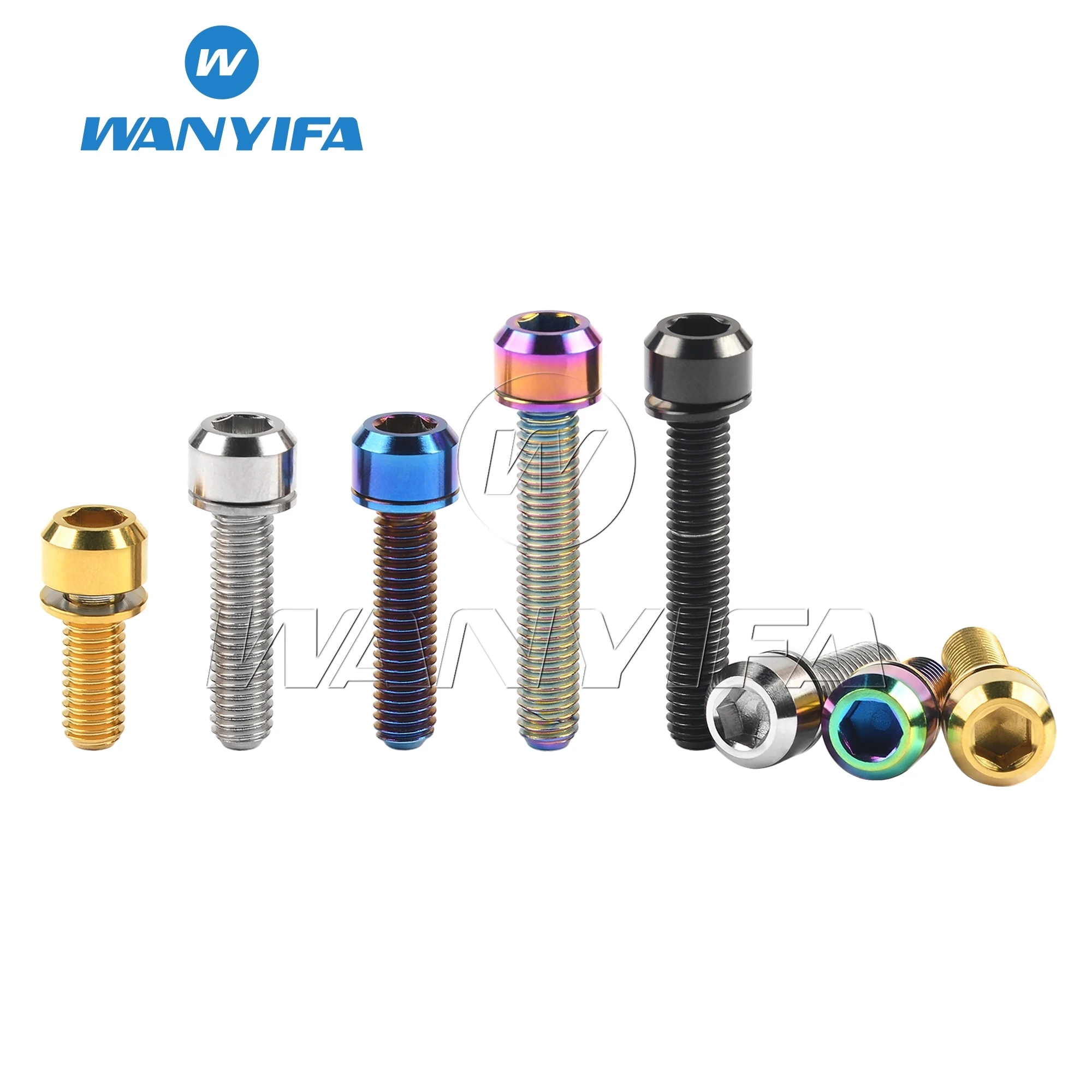 Titanium Bolt M6x16 18 20 25 30 35mm Socket Head with Washers Bicycle Disc Brake Adapter Mount Bicycle Ti Screws
