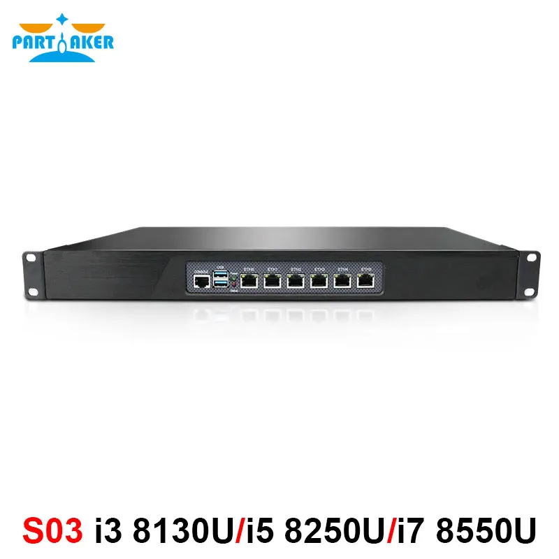 

1U Rackmount Intel i3 8130U i5 8250U i7 8550U Firewall Server With 6 Intel I225 I211 NICs Soft Router pfSense OPNsense AES-NI