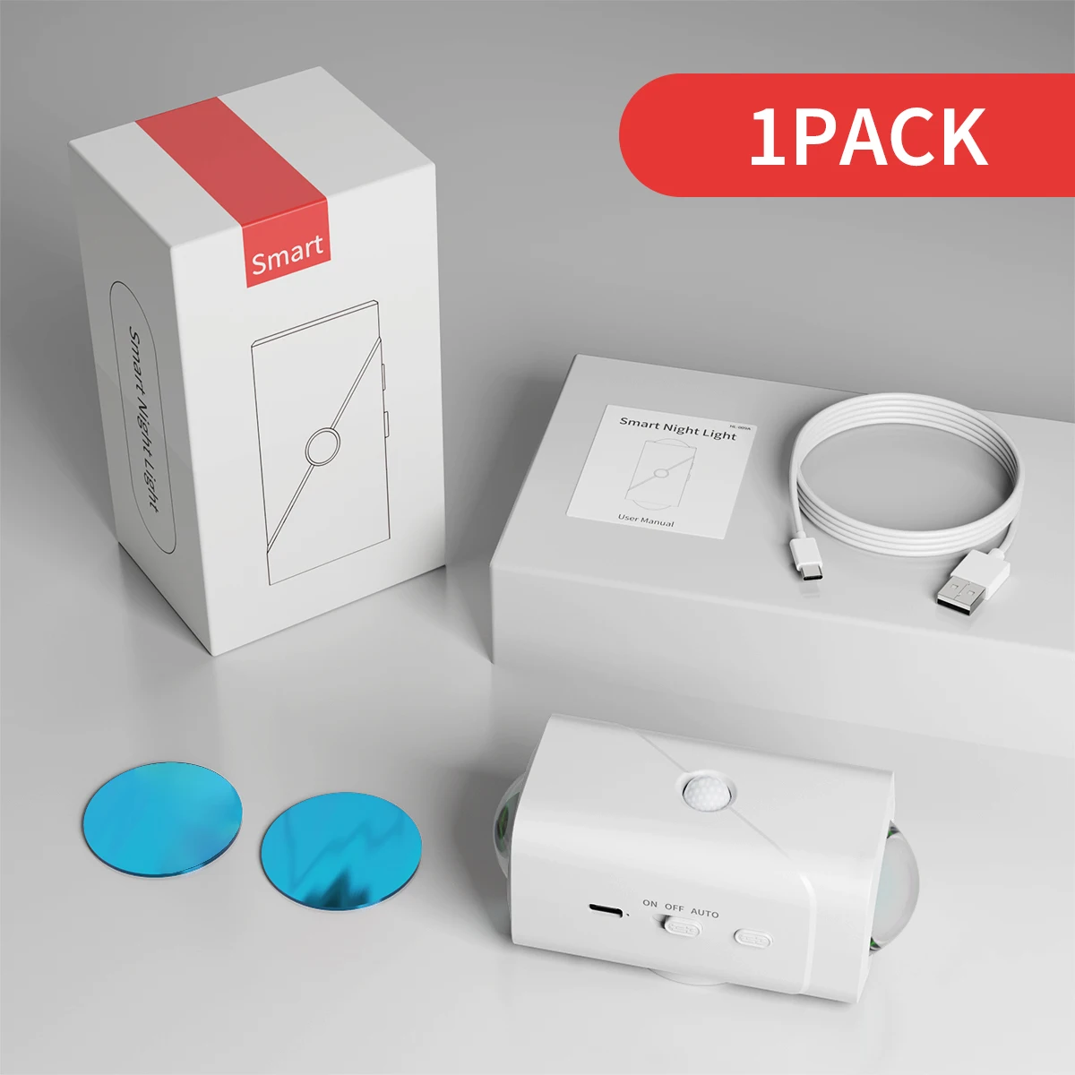 Intelligentes Dual-Sensor-Nachtlicht, 8 Beleuchtungsmodi RGB-Ambientelampe mit Magnetischer Installation für Heim-Dekoration Flur Treppe