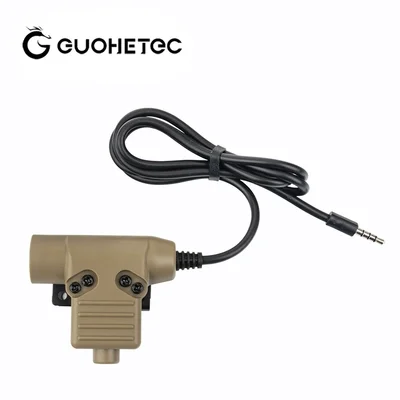 GUOHETEC PMR-171 Headset PTT Turn 6.35 into 3.5 Adapter With Launch Button Matching Suit