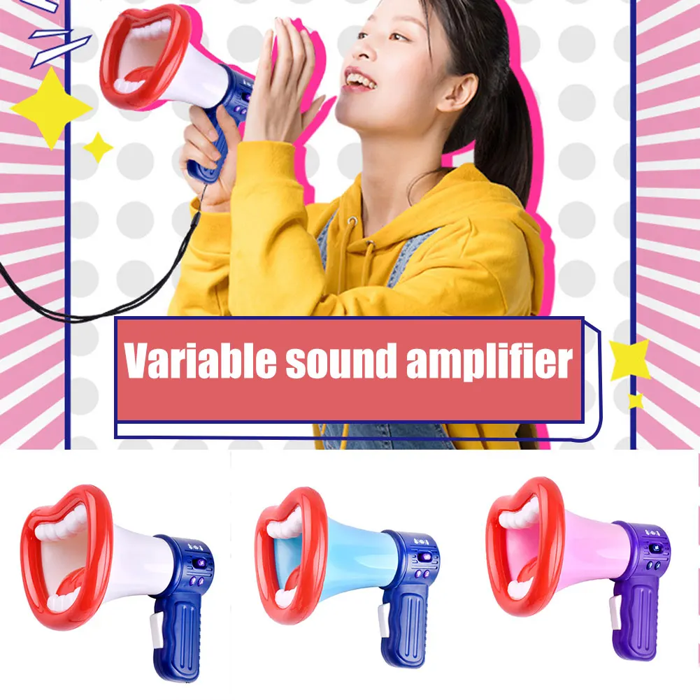 

2023 New Big Mouth Funny Megaphone Recording Toy Kids Voice Changer Children Speaker Handheld Mic Vocal Toys