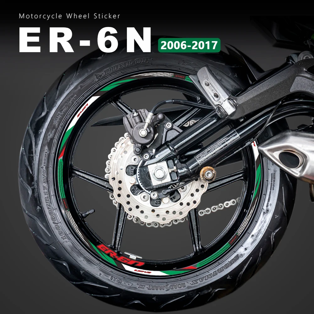

Motorcycle Wheel Stickers Waterproof for Kawasaki ER6N 2008 Accessories ER 6N 2006-2017 2011 2012 2013 2014 2015 2016 Rim Strip