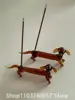 Cartoon Sausage Dog Glass Incense Seat with Holes Fragrant Insertion Plate Glass Sausage Fragrance Chopstick Holder Ornament 1