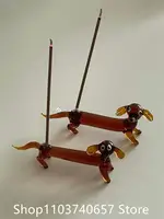 Cartoon Sausage Dog Glass Incense Seat with Holes Fragrant Insertion Plate Glass Sausage Fragrance Chopstick Holder Ornament 1