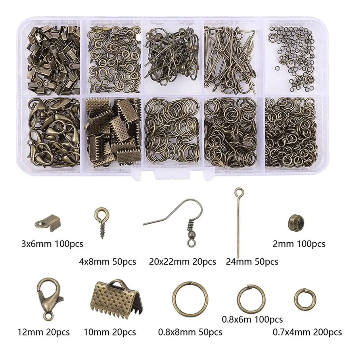 Alloy Accessories Jewelry Findings Set Earring Making Kit Lobster Clasp Open Jump Rings Repair Tools DIY Jewelry Making Supplies jewelry making supplies