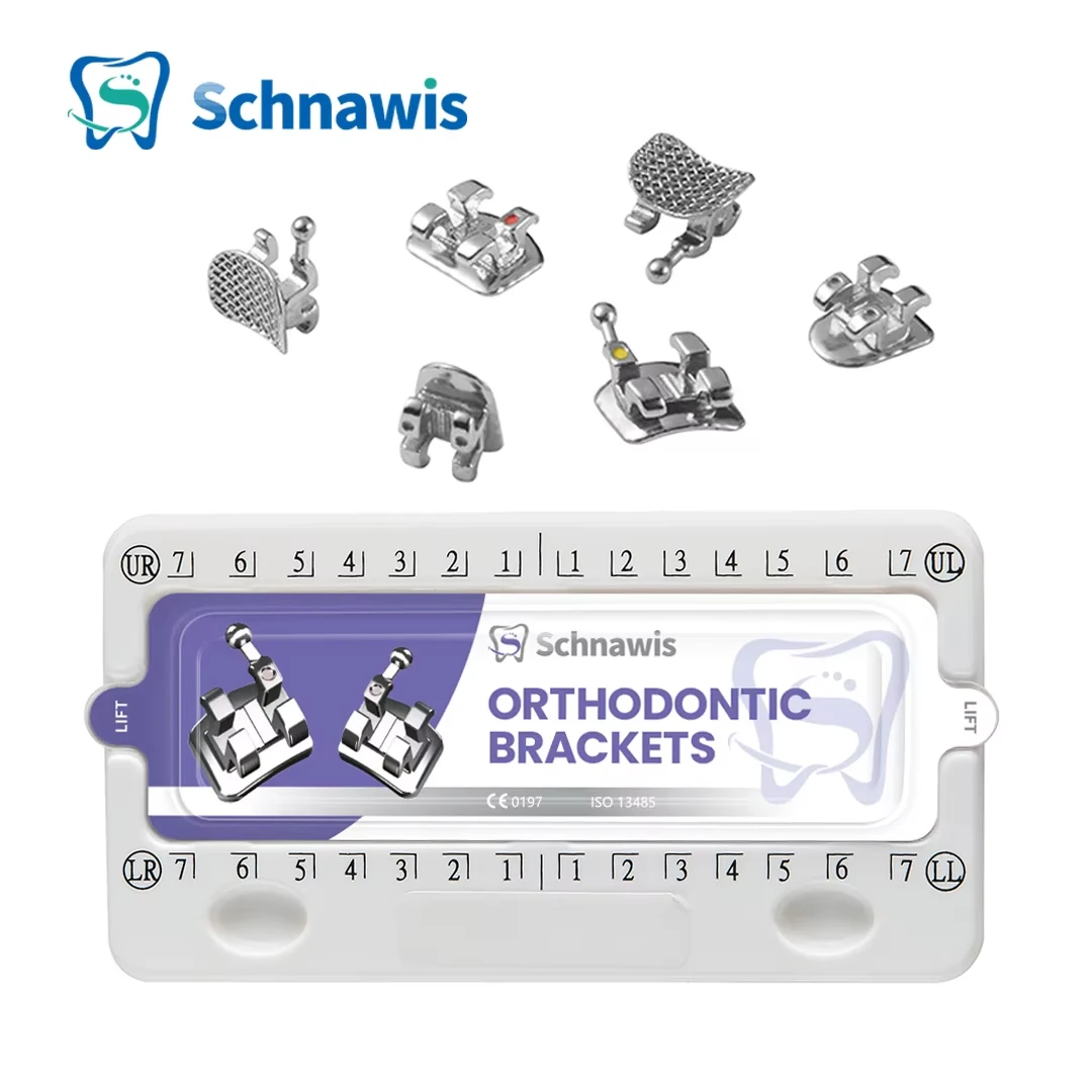 10 ชุดทันตกรรมจัดฟันโลหะวงเล็บมาตรฐาน MBT Braces Roth Edgewise 0.022 สล็อต 345 ตะขอทันตกรรมวัสดุเครื่องมือทันตแพทย์ 1