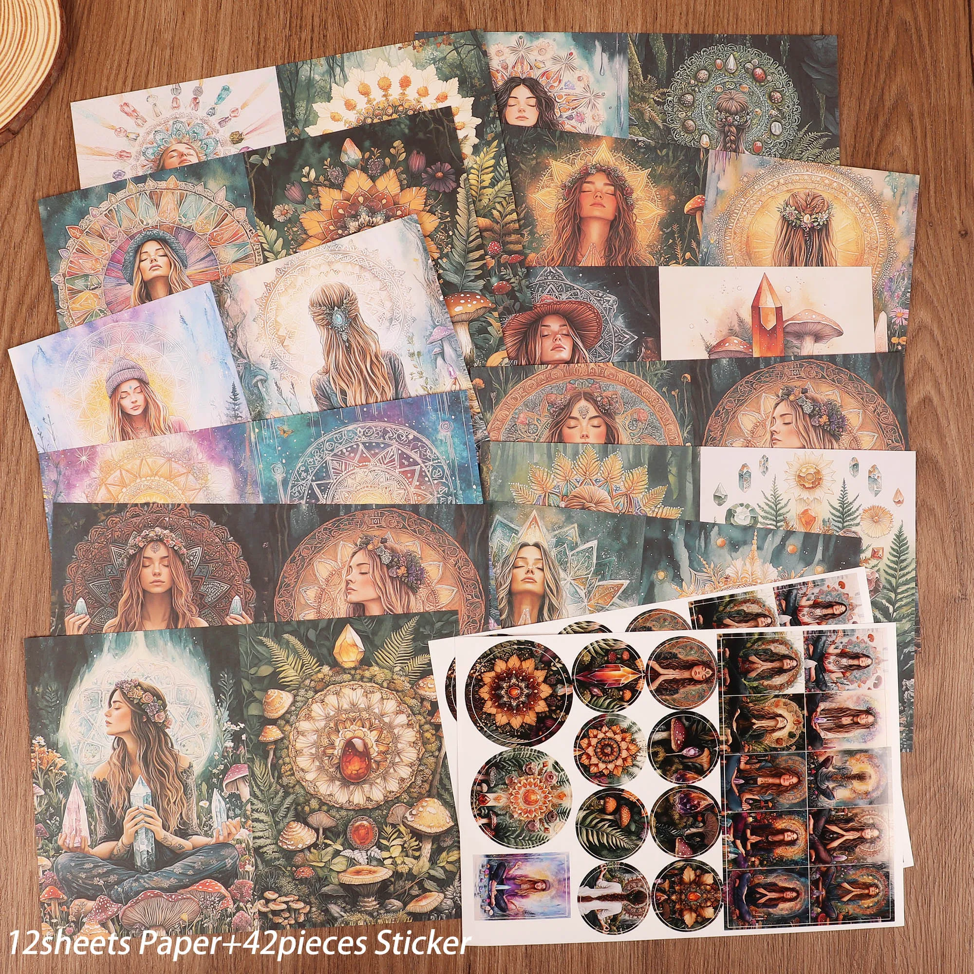 JAIIMAN 54–98 Stück (6 Stile) Fantasy-Junk-Journal-Sets mit Aufkleber, für Kunsthandwerk, Scrapbooking-Zubehör, DIY-Bastelarbeiten, Ephemera – Detail 13