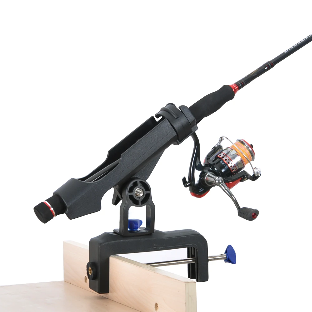 Adjustable Fishing Rod Holder for Boat with Large Clamp Opening 360 Degree Fishing Tool Rod Racks Folding Holder Bracket