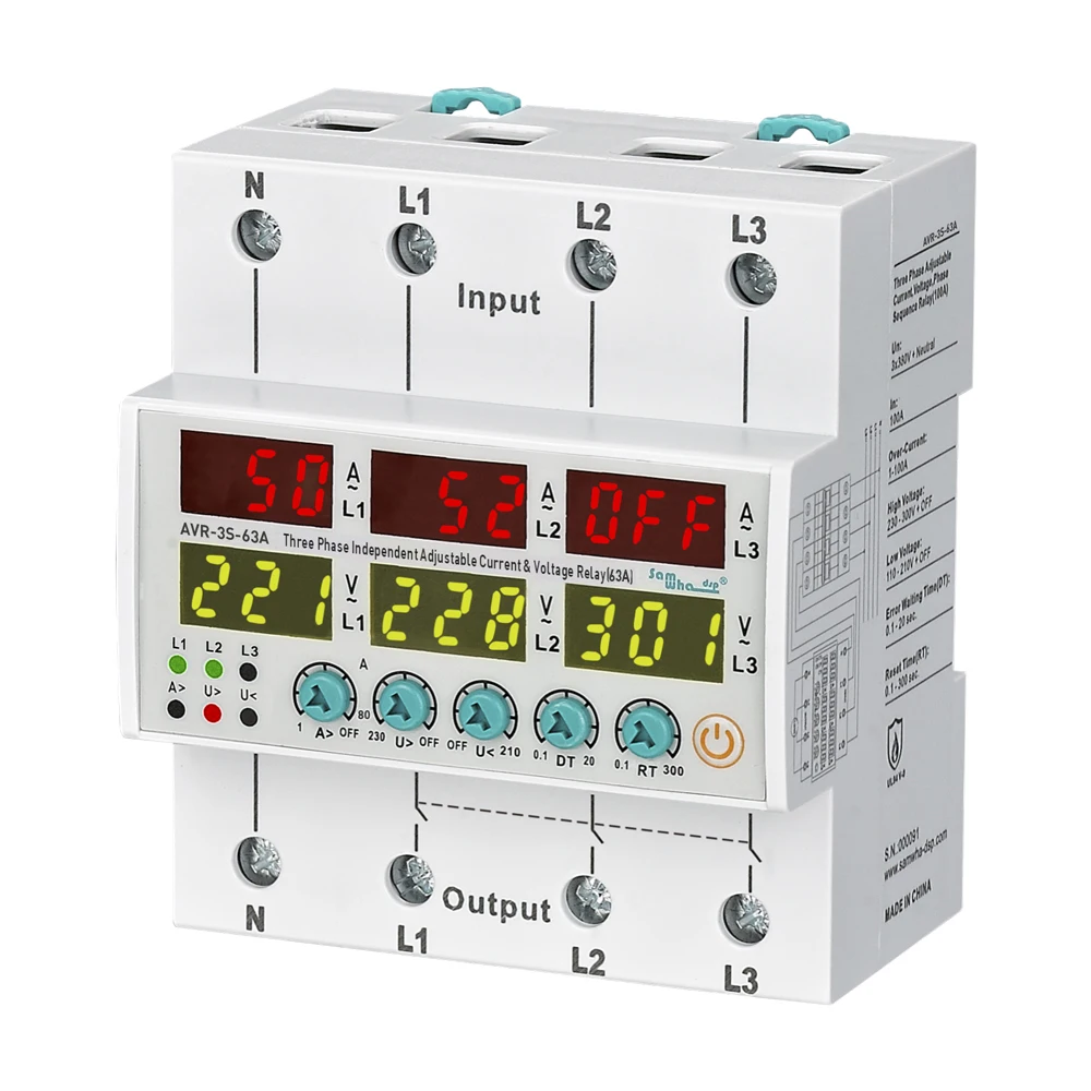 Samwha-relé Non-sync Non-sync Corrente Ajustável e Tensão Dsp Avr3s-xxa 3x380v Mais 63a80a100a