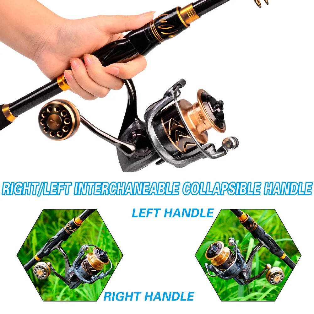 Proberos Fishing Rod & Reel Combo 2.1m Carbon Fiber Telescopic Rod