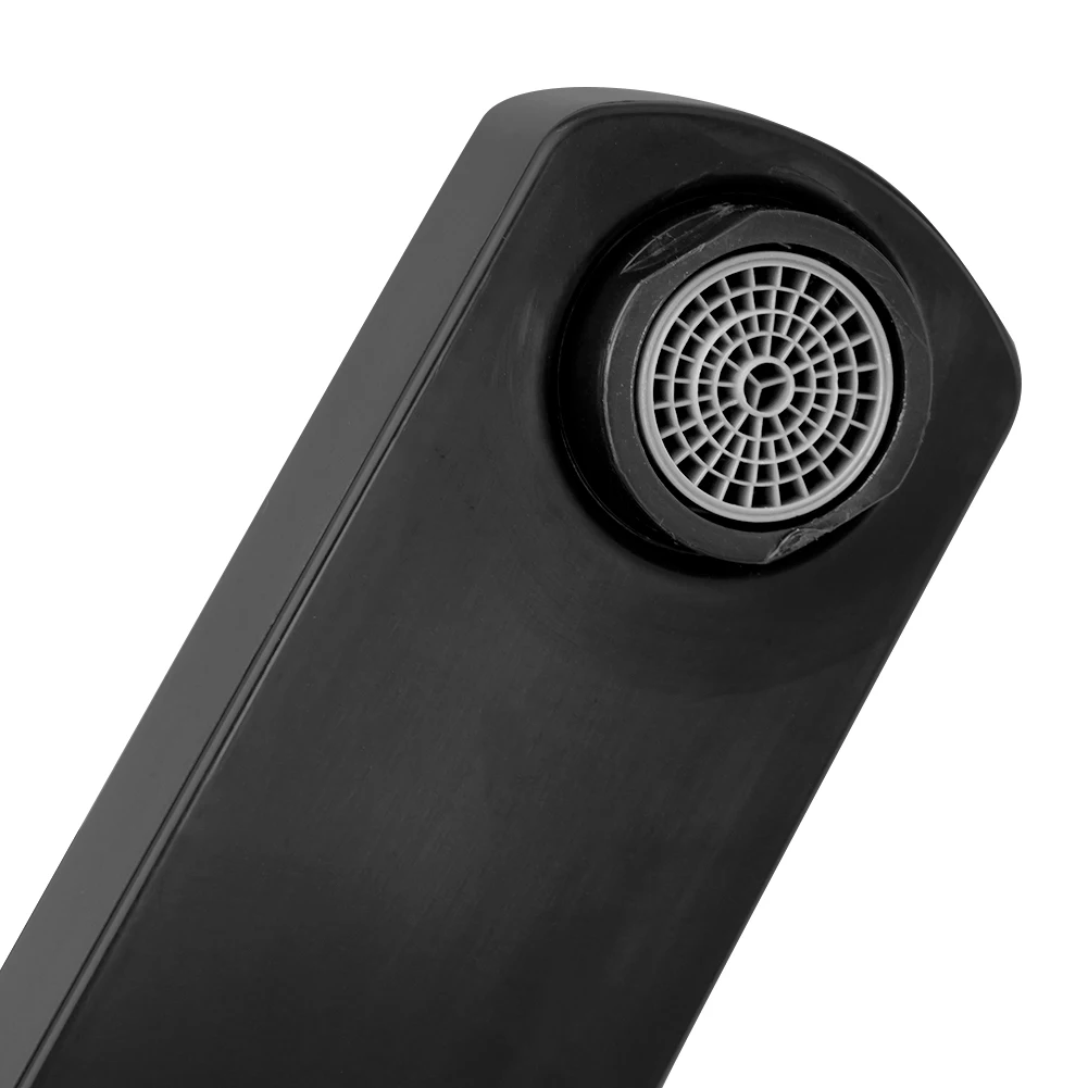 

Смеситель для раковины из нержавеющей стали, прочная ручка, одно отверстие, черный, для холодной и горячей воды, кран для раковины в ванную комнату