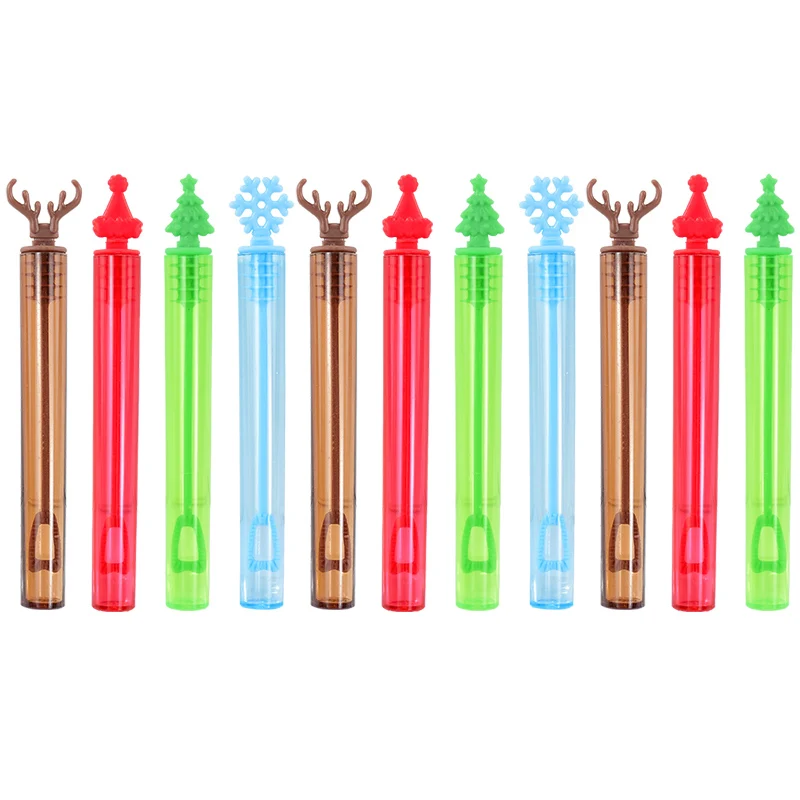 12/36Pcs Christmas Bubble Wand Soap Tube Empty Bottle 2025 Christmas  Decor New Year Kids Gift Kids Birthday Party Favors Toy