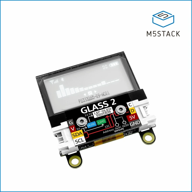 Oficial Oled Glass2 Unidade 1.51 Transparente M5stack