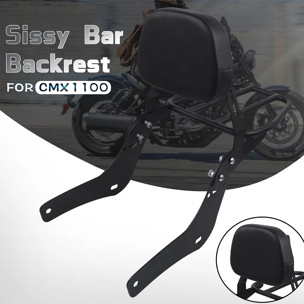 

For Honda Rebel CMX1100 CMX 1100 CM 1100 2021-2022 Motorcycle Detachable Backrest with Luggage Rack Passenger Seat Sissy Bar