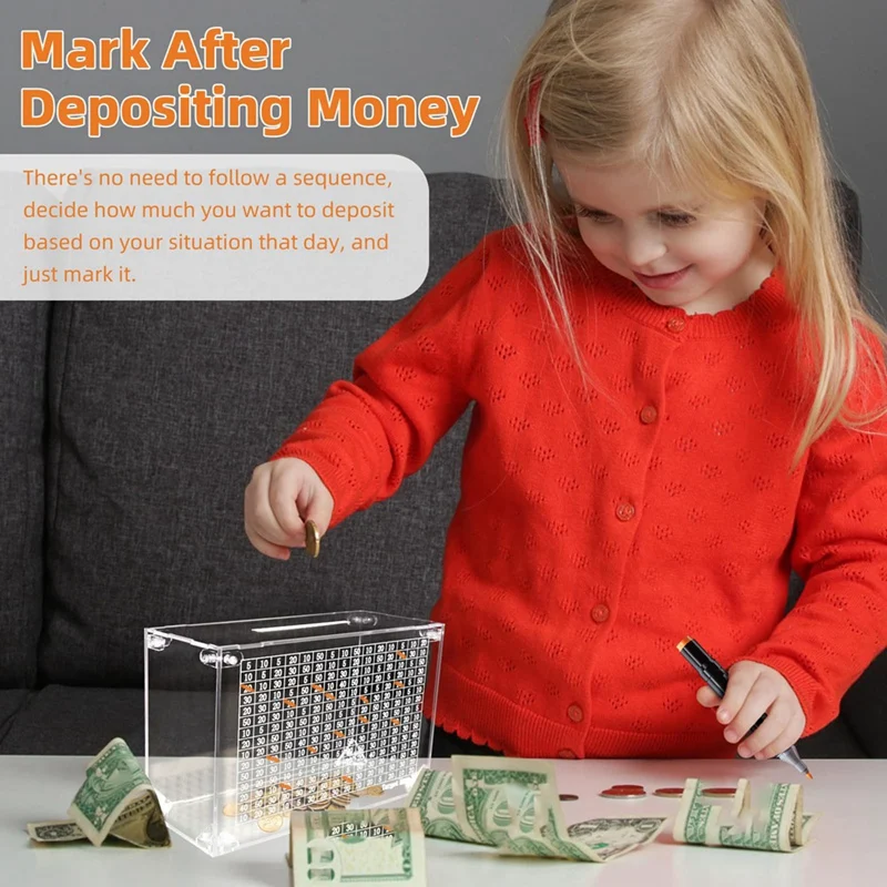 Clear Piggy Bank For Kids Adults,Clear Acrylic Piggy Bank,Adult Money Box With Counter For Savings Goal Best Gift Durable 10000