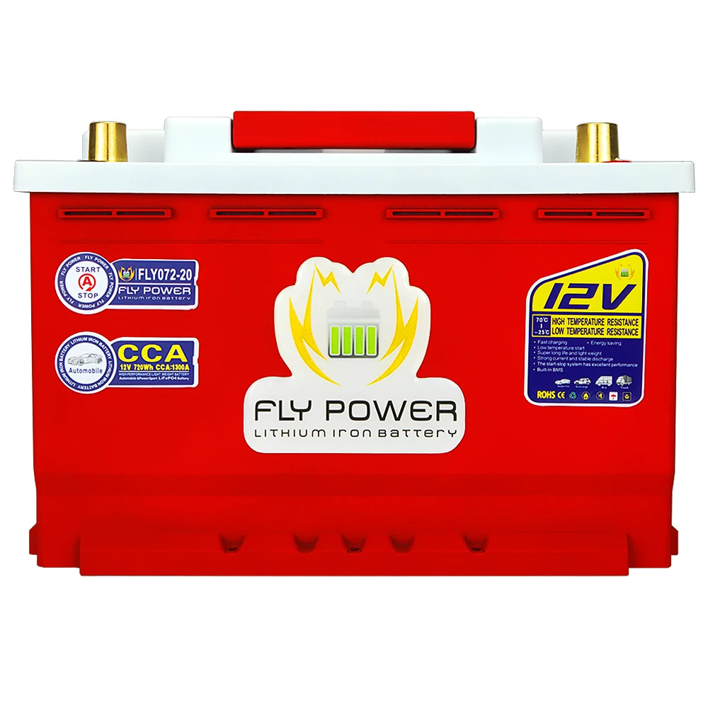 

FLY072-20High Capacity Lifepo4 Battery12V 70Ah 1300CCA Car Starting Lithium Rechargeable Battery Pack For Large Electric Vehicle