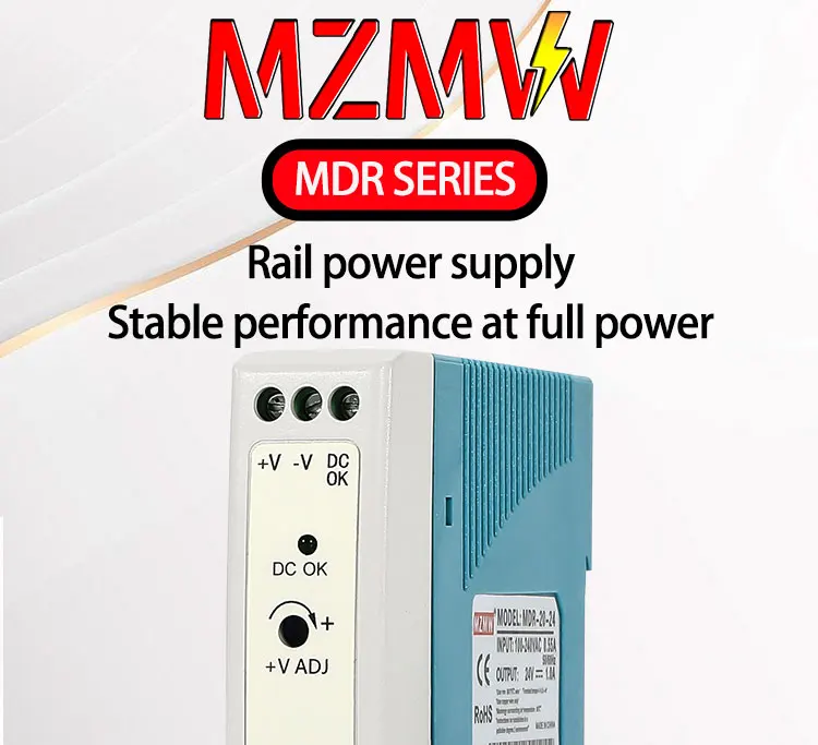 10W 20W DIN Rail Switching Power Supply MDR Series 5V 12V 24V 110V/220v AC To DC Industrial Stabilizer Transformer