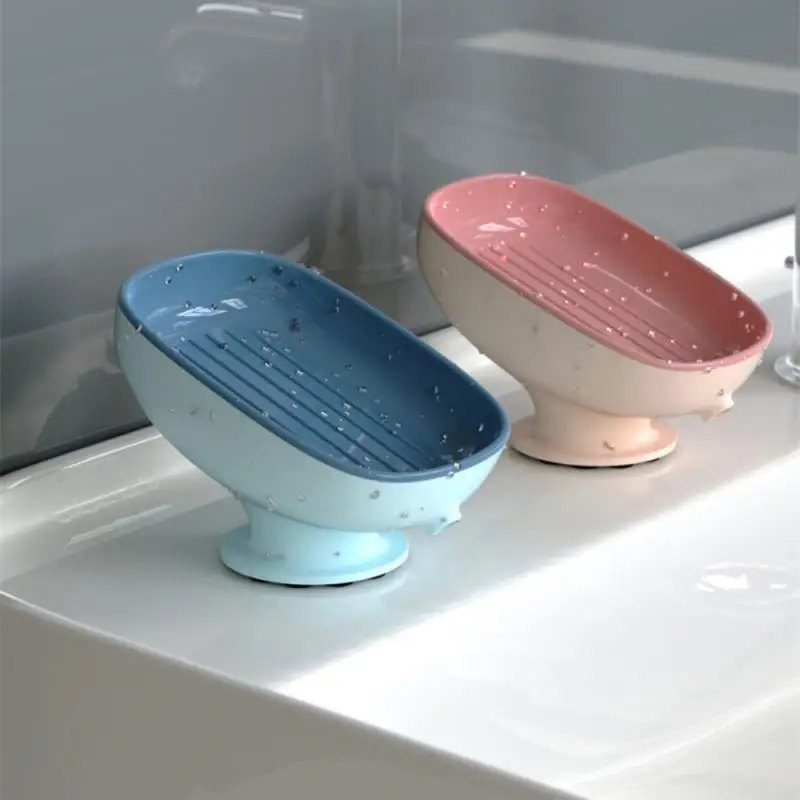 

Draining Soap Dish Super Suction Cup Soap Holder Bath Shower Soap Tray Sponge Storage Container Box Bathroom Supplies