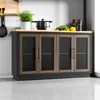 Buffet Cabinet with Storage, 55.1" Large Sideboard Buffet Cabinet, Modern Sideboard Kitchen Cabinet with 4 Fluted Glass Doors 6