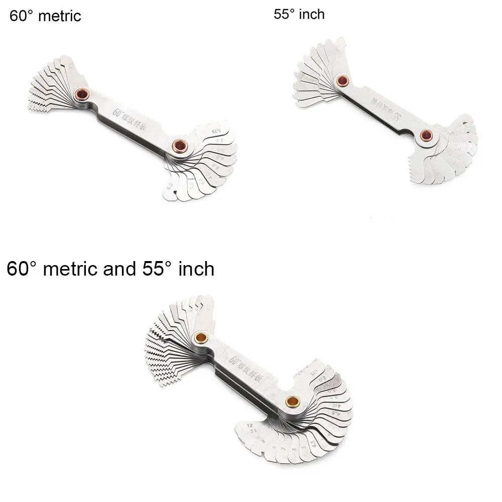 Thread Gauge Cut Step Measuring 55/60 Degree Screw Pitch Center Measurement Thread Plug Gauge Gear Tooth Gauges