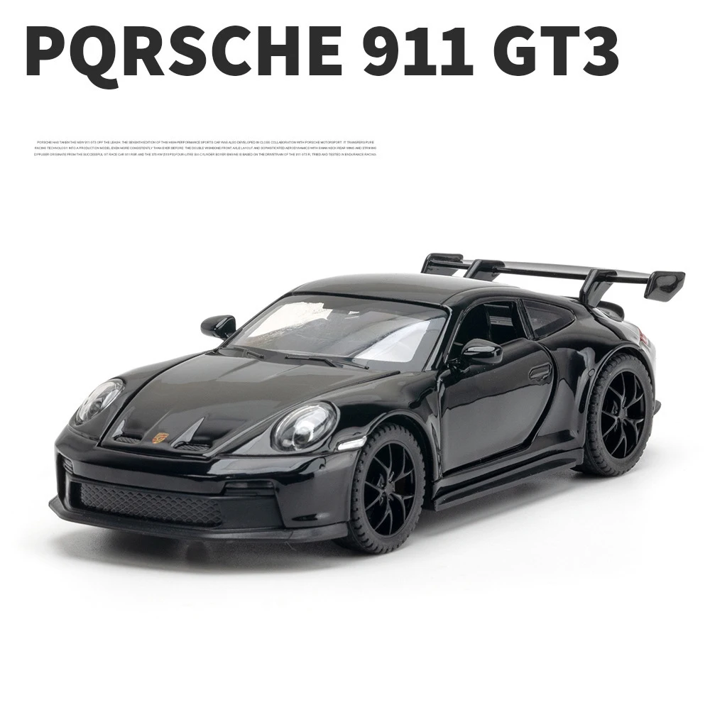 1:32 بورش 911 GT3 RS سبيكة سيارات لعبة نموذج الأطفال مصغرة سباق السيارات التراجع الصوت والضوء دييكاست مجموعة معدنية هدية