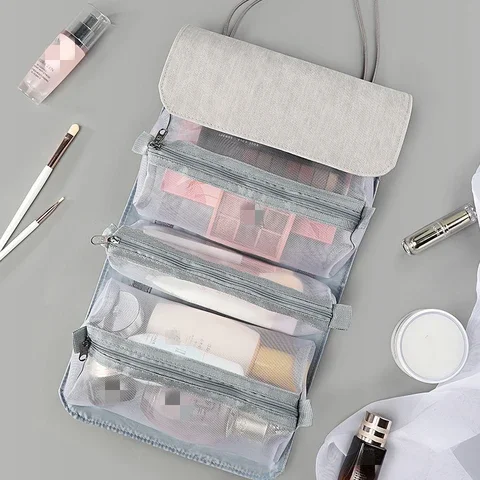 

Portable Cosmetic Bag for Women, Travel Toiletry Wash Organizer, Shower Bags, Storage Baskets, Makeup Accessories, New
