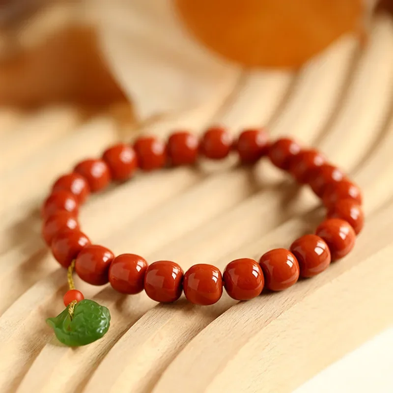

free shipping Full color full meat south red agate bracelet 8mm old bead ring with jasper annual more simple pendant women girl