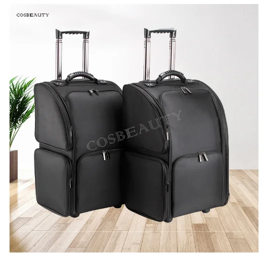 Professional Trolley Makeup Box Women's Travel Suitcase Storage Organizer  Boxes Beauty Manicure Cosmetic Luggage Trolley Case - AliExpress