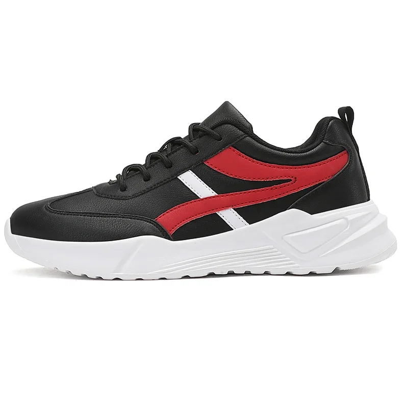 Chunky Sneakers Men Soft Sole Running Shoes 2024 Fashion Casual Microfiber Leather Breathable Height Increased Platform Shoes